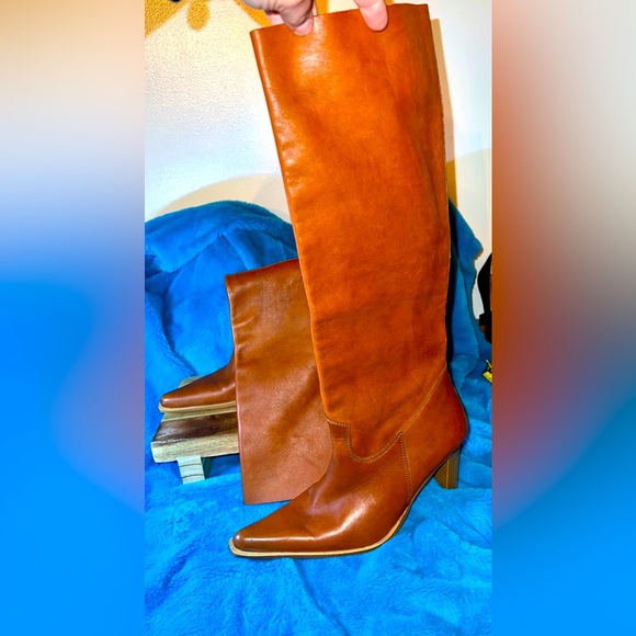 RARE FIND-FLORENCE HAND CRAFTED genuine leather brown boot size 7 - Picture 3 of 8